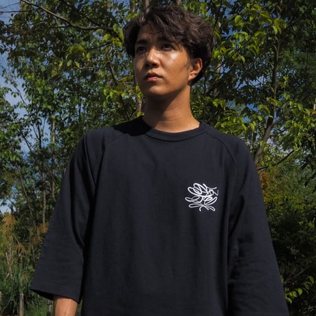 Relax fit Script Logo Raglan Sleeve Tee NAVY