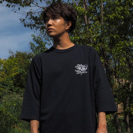 Relax fit Script Logo Raglan Sleeve Tee NAVY