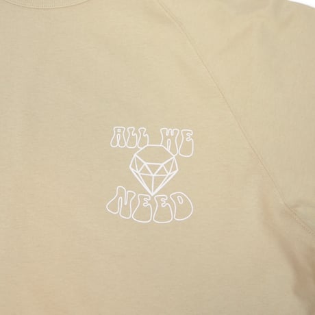 Relax fit All We Need Diamond Logo Raglan Sleeve Tee SAND