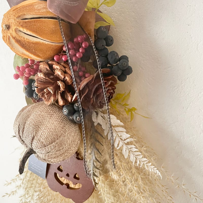 Halloween＊ドライフラワーのホウキスワッグ | N´s Flower