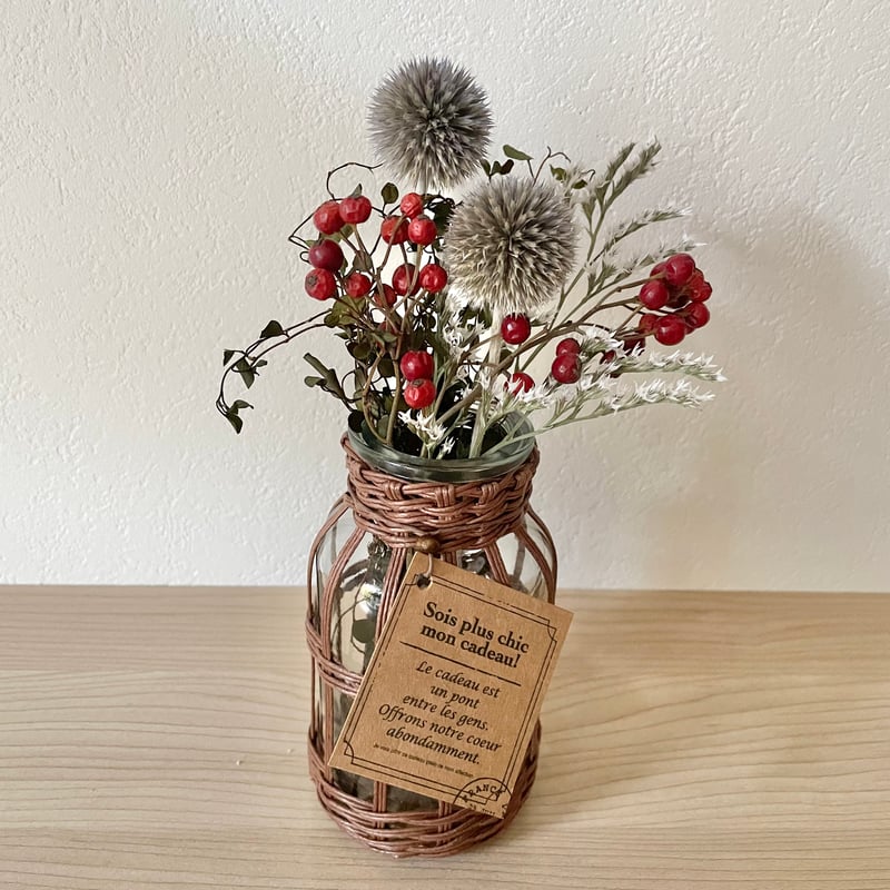 ドライフラワー＆ガラスベースセット【Craft knit】 | N´s Flower