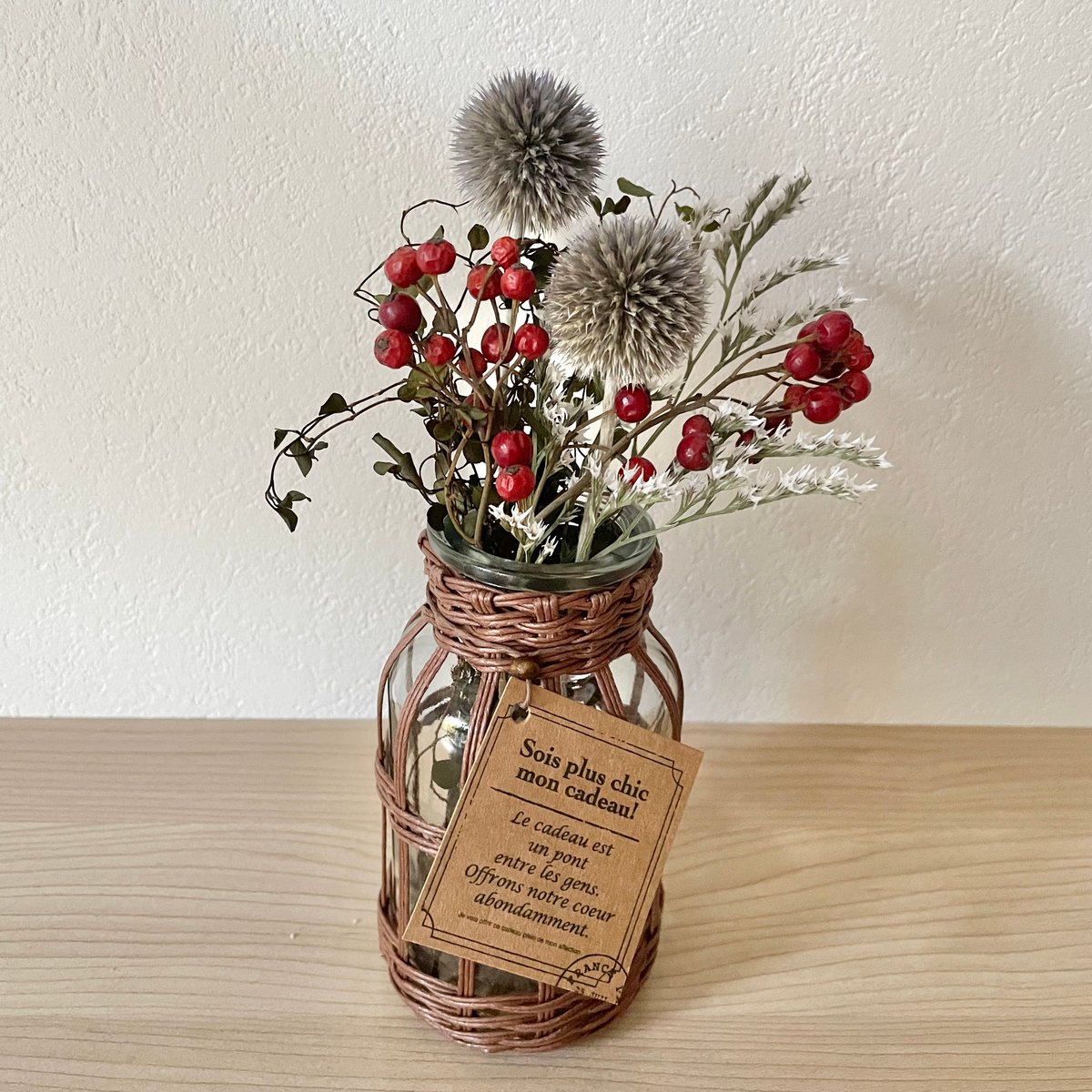 ドライフラワー＆ガラスベースセット【Craft knit】 | N´s Flower