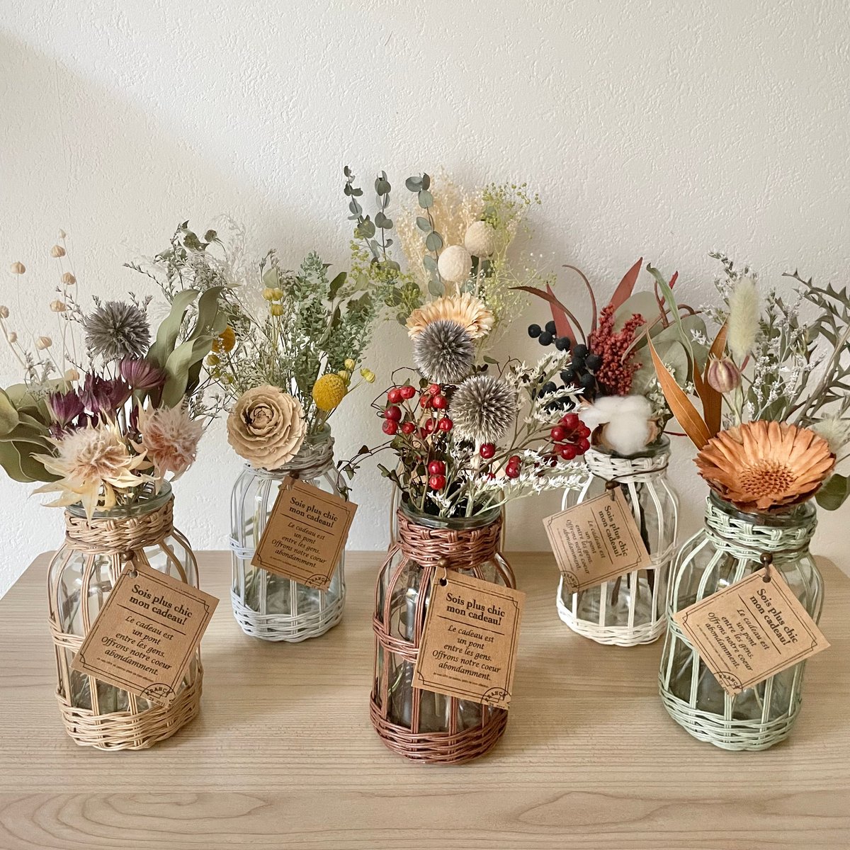 ドライフラワー＆ガラスベースセット【Craft knit】 | N´s Flower