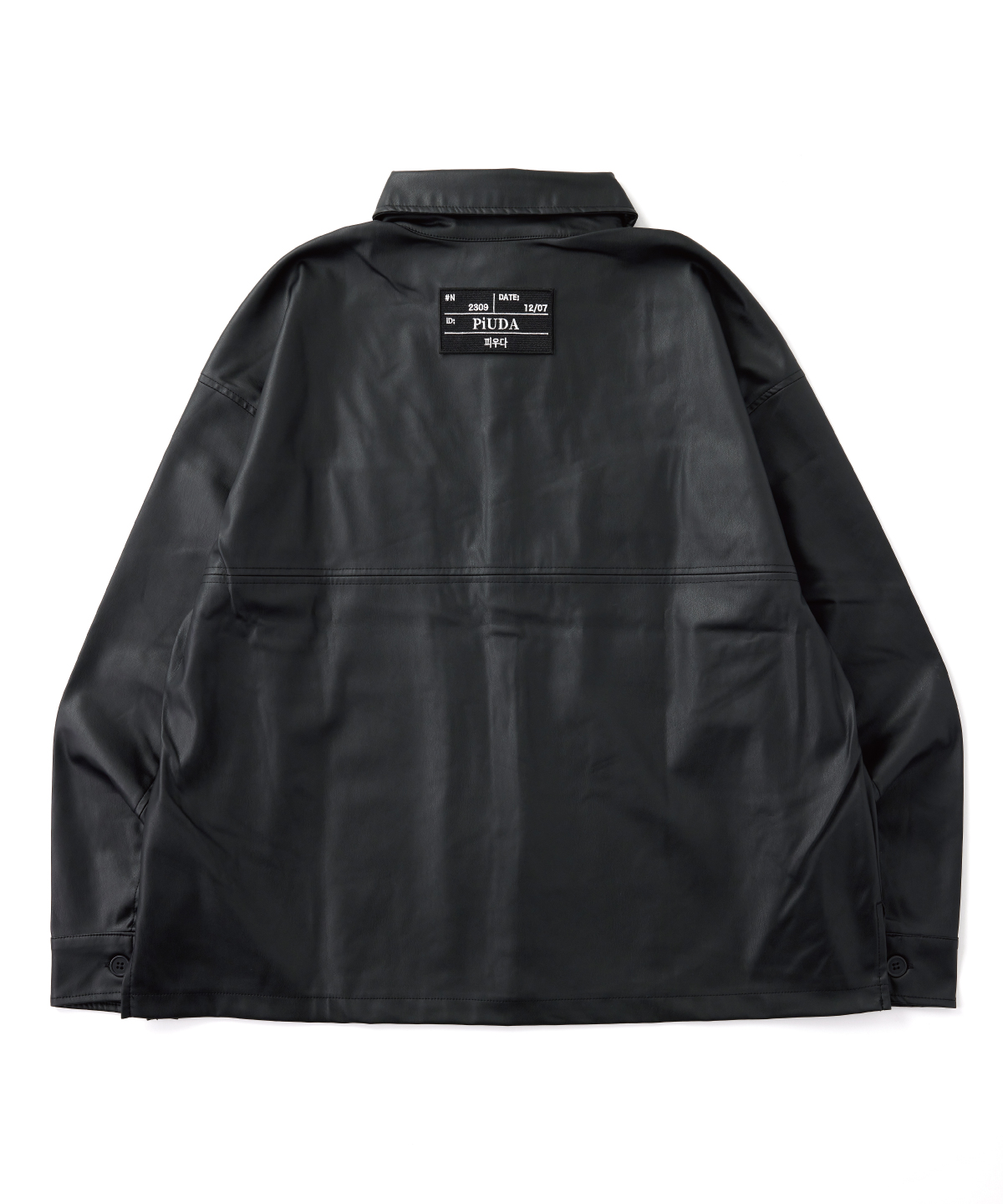 ジャケットその他 Pleated Leather Shirt Jacket BBP6015 PiUDA PU Leather Shirt Jacket | PiUDA