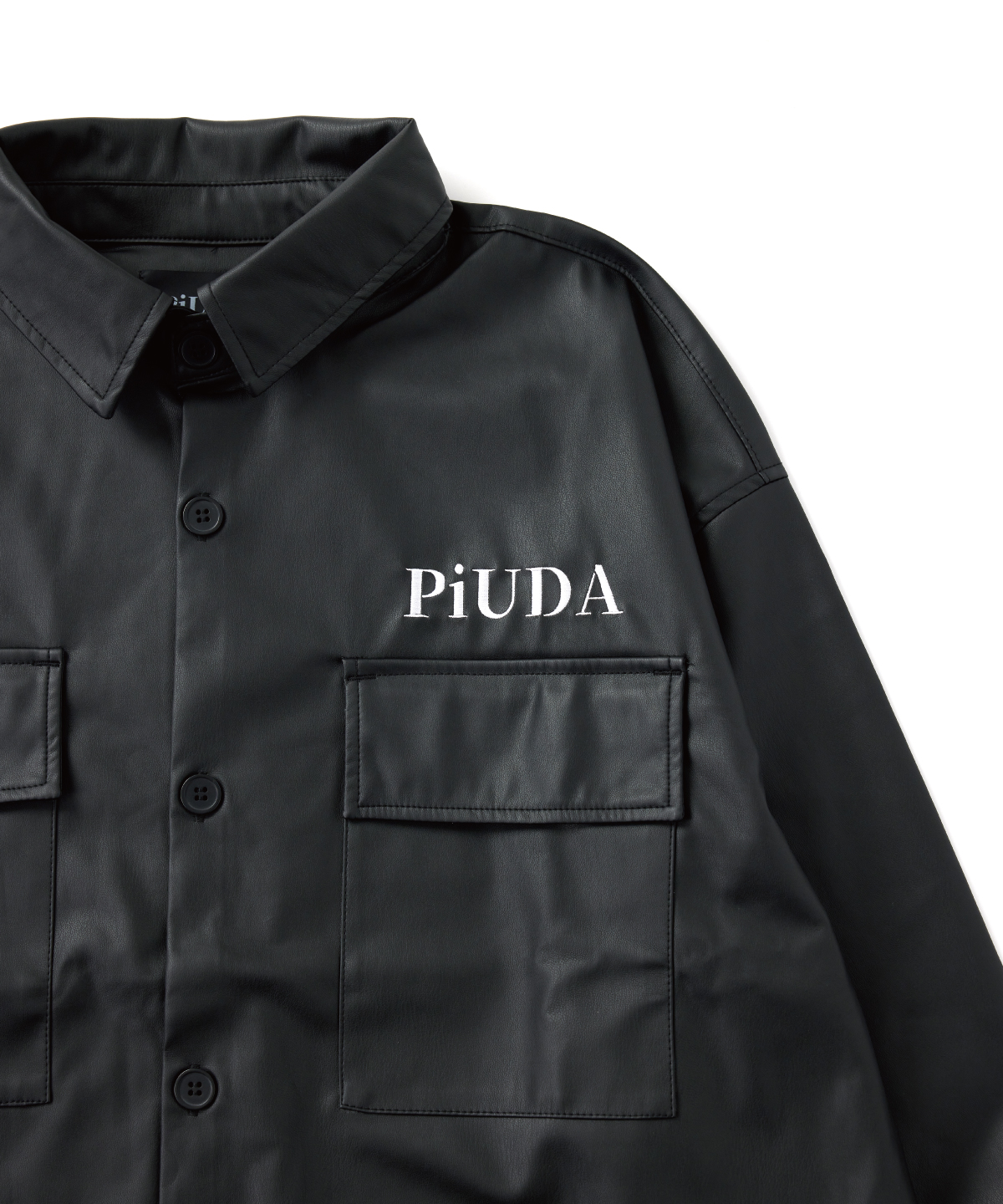 PiUDA PU Leather Shirt Jacket | PiUDA