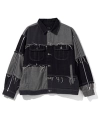 PiUDA Zip Custom Denim Jacket（ブラック）