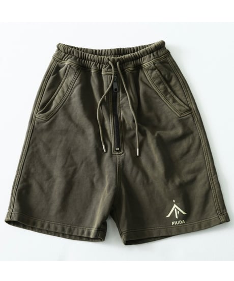PiUDA  ZIP sweat short pants Khaki