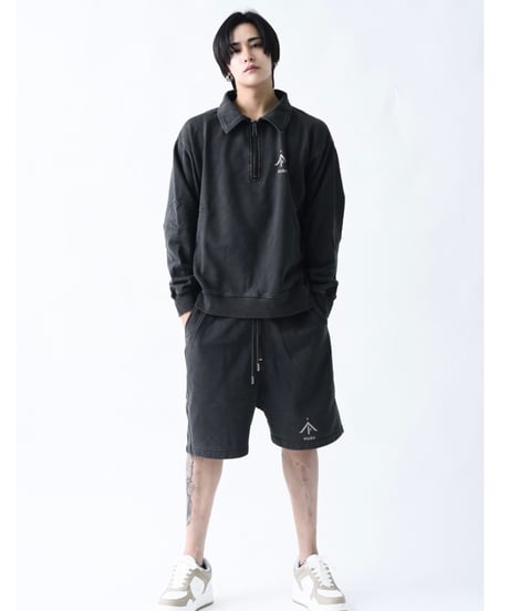 PiUDA ZIP sweat Long Sleeve Charcoal Black