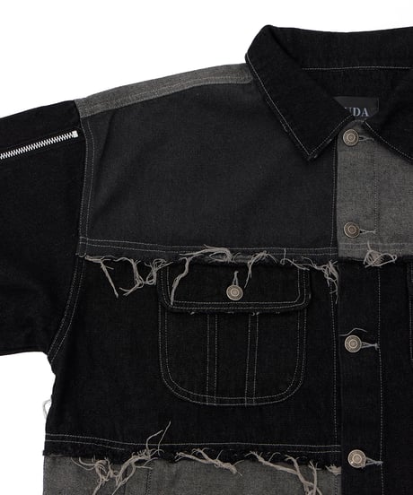PiUDA Zip Custom Denim Jacket（ブラック）