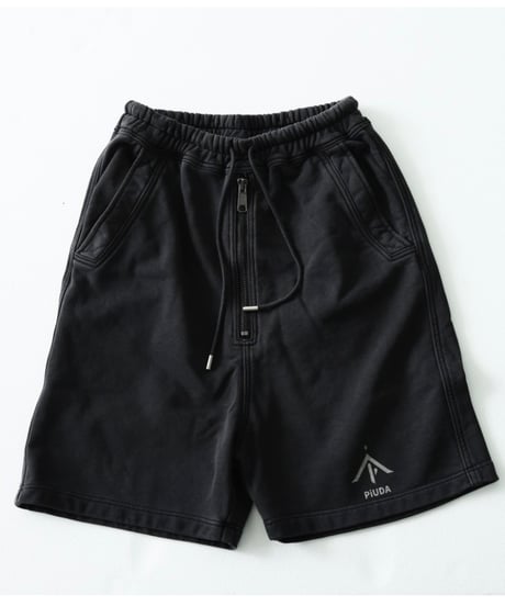 PiUDA  ZIP sweat short pants  Charcoal Black