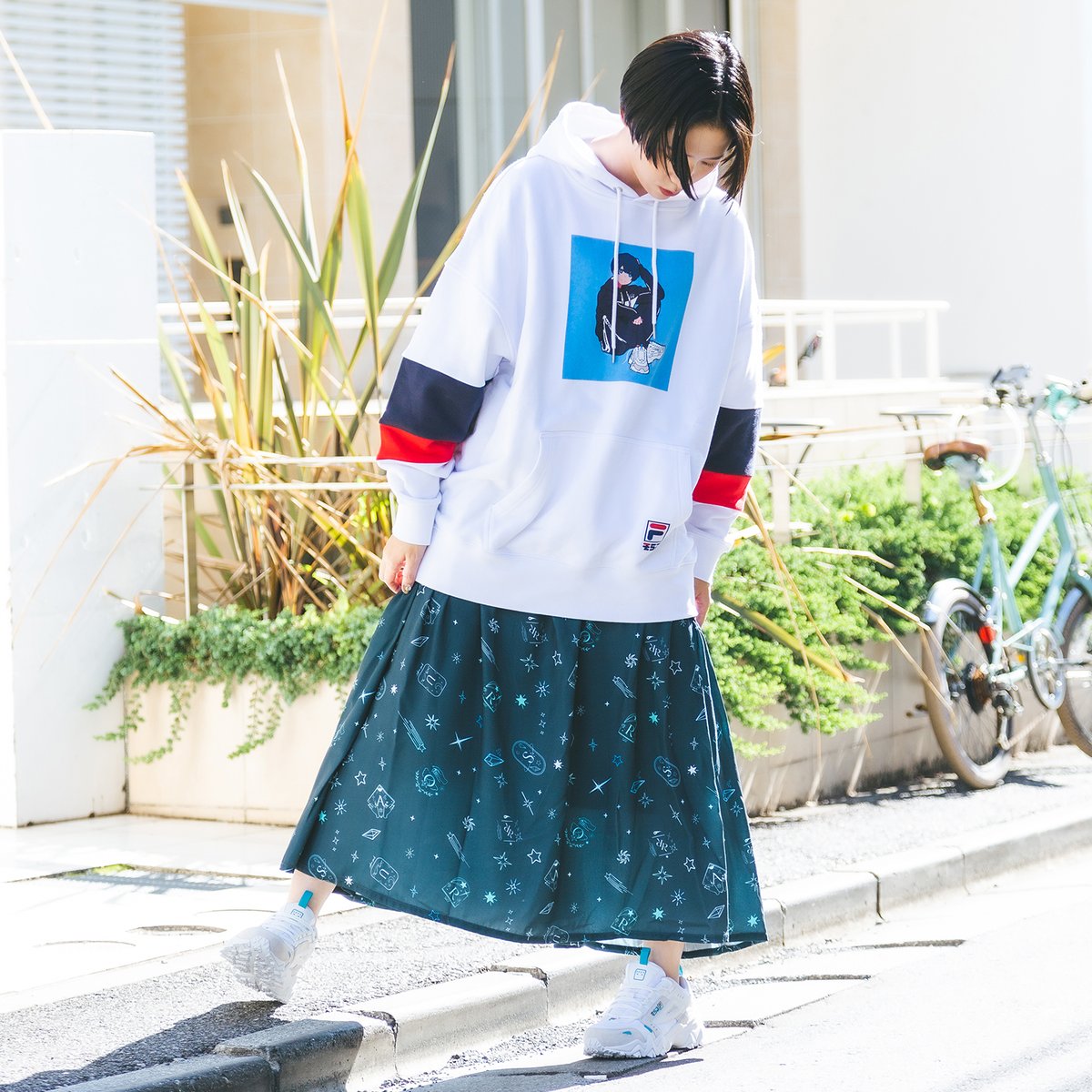 FILA × KLOST コラボパーカー　NYプリントプリント FILA × KLOST コラボパーカーNYプリントプリント