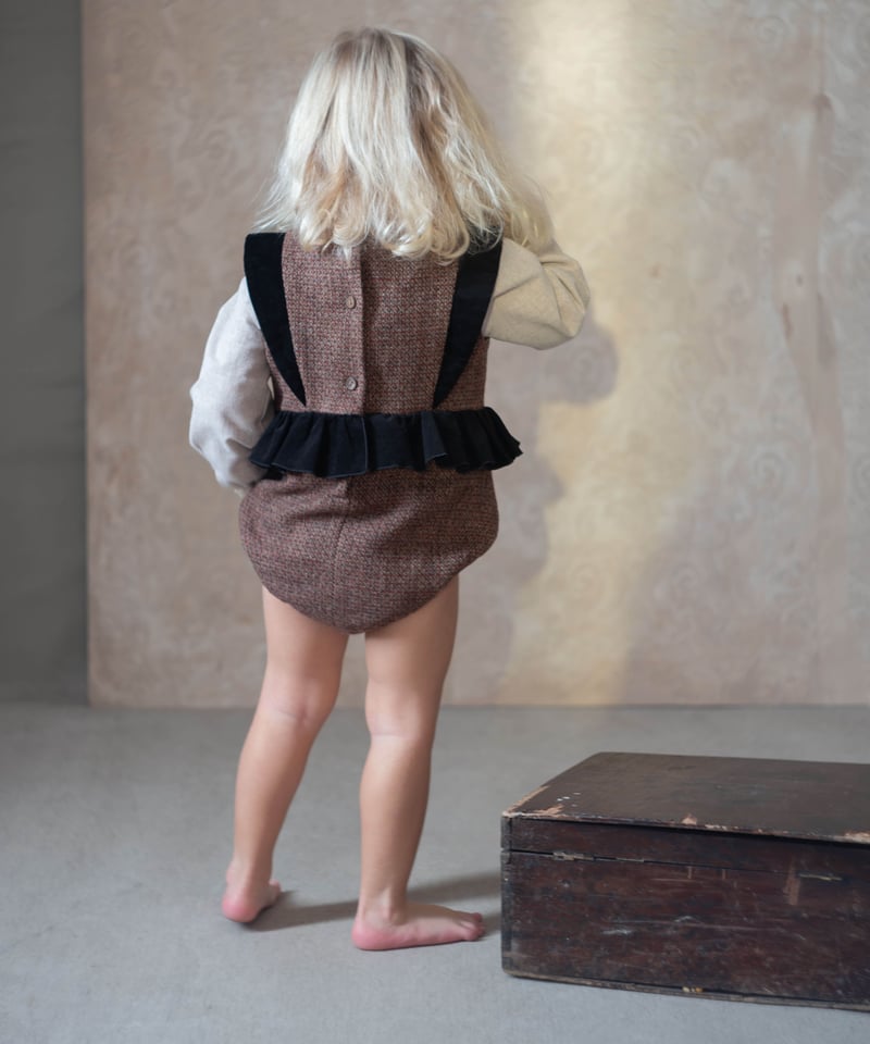 ロンパース・カバーオール popelin Woollen crossover romper suit popelin Woollen crossover romper suit