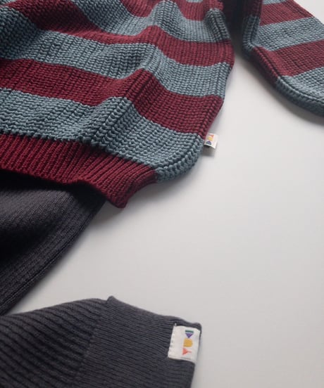 【 LAST1 / 3-4y 】Yuki Kidswear - knitted legging fine rib - charcoal
