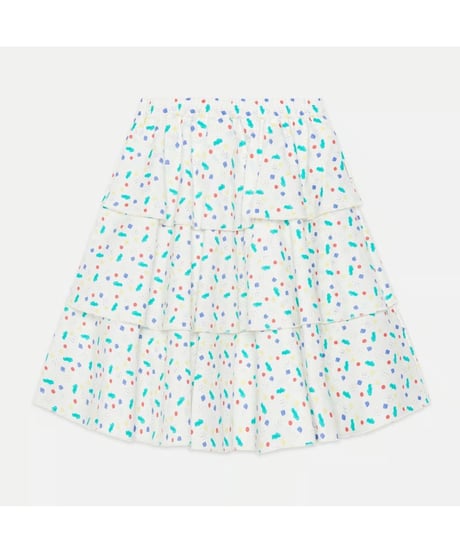 Weekend House Kids -  kids arty shapes triple skirt - white