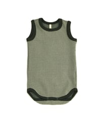 MOUN TEN. - bicolor waffle tanktop - gray x charcoal