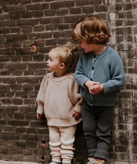 【 LAST1 / 3-4y 】Yuki Kidswear - knitted legging fine rib - charcoal