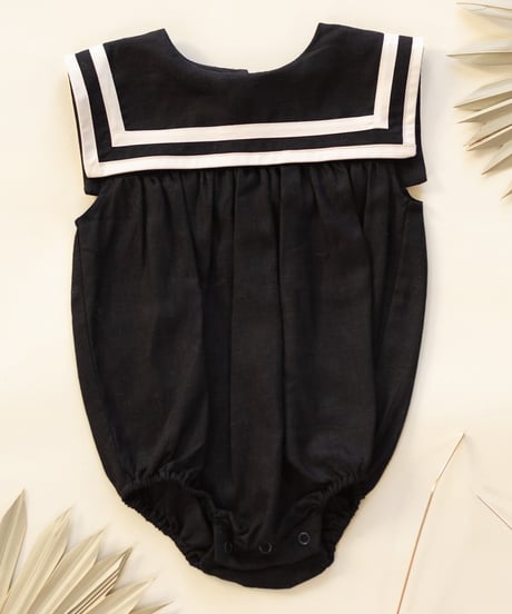 Rylee+Cru -  sailor romper - black