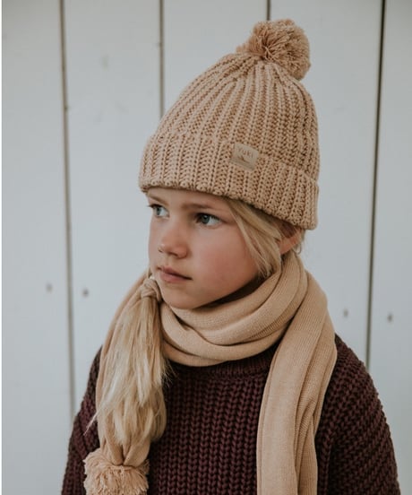 Yuki Kidswear - chunky knitted beanie - oath