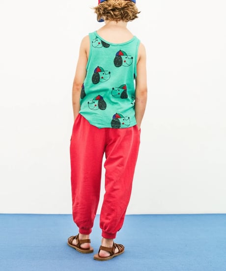 Weekend House Kids - kids happy dog tank t-shirt - green