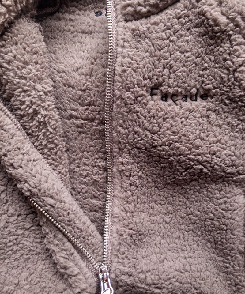 Façade - teddy zip sweater - stone | sounote