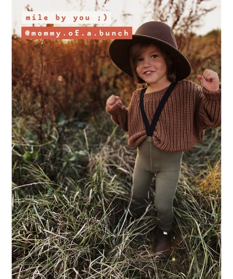 mile - kids’ leggings with braces - herbal green