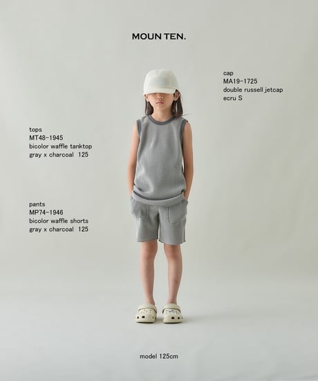 MOUN TEN. -  bicolor waffle tanktop - gray x charcoal