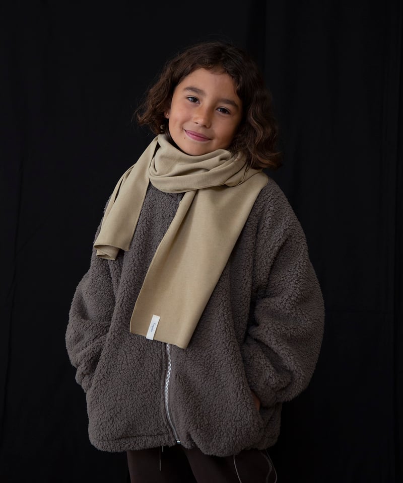 Façade - teddy zip sweater - stone | sounote