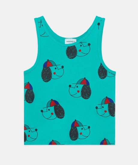 Weekend House Kids - kids happy dog tank t-shirt - green