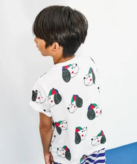 Weekend House Kids - kids happy dog all over t-shirt - white