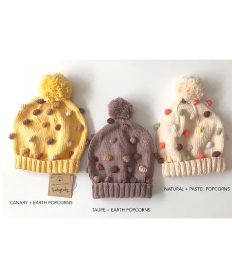 babytoly - rainbow popcorn beanies