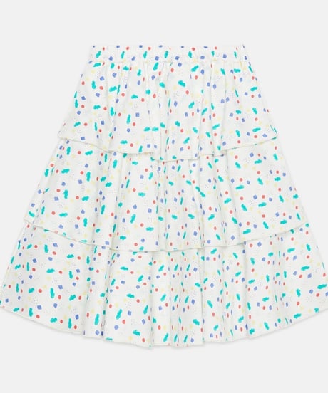 Weekend House Kids -  kids arty shapes triple skirt - white