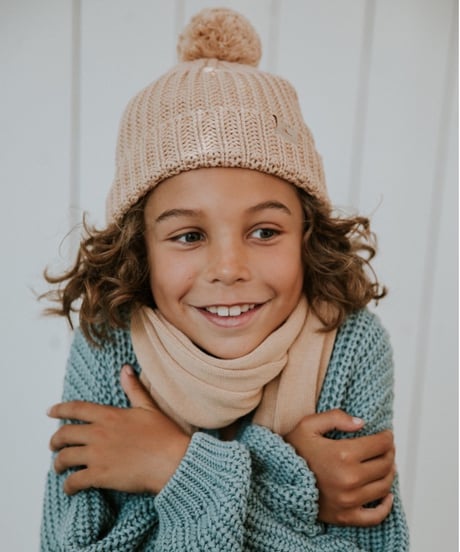 Yuki Kidswear - chunky knitted beanie - oath