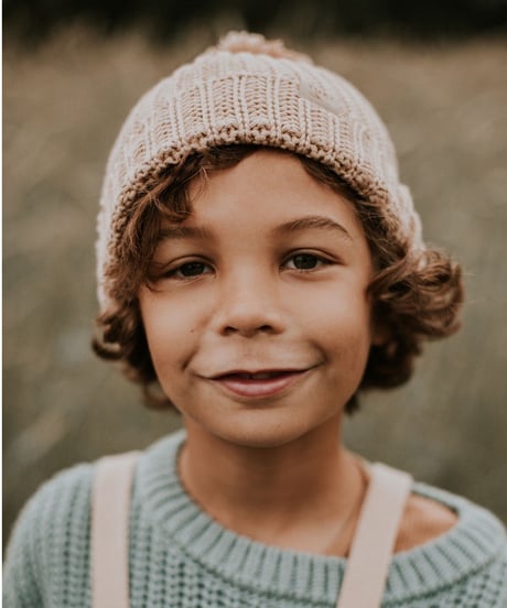 Yuki Kidswear - chunky knitted beanie - oath