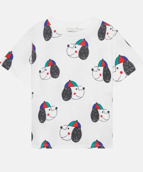 Weekend House Kids - kids happy dog all over t-shirt - white