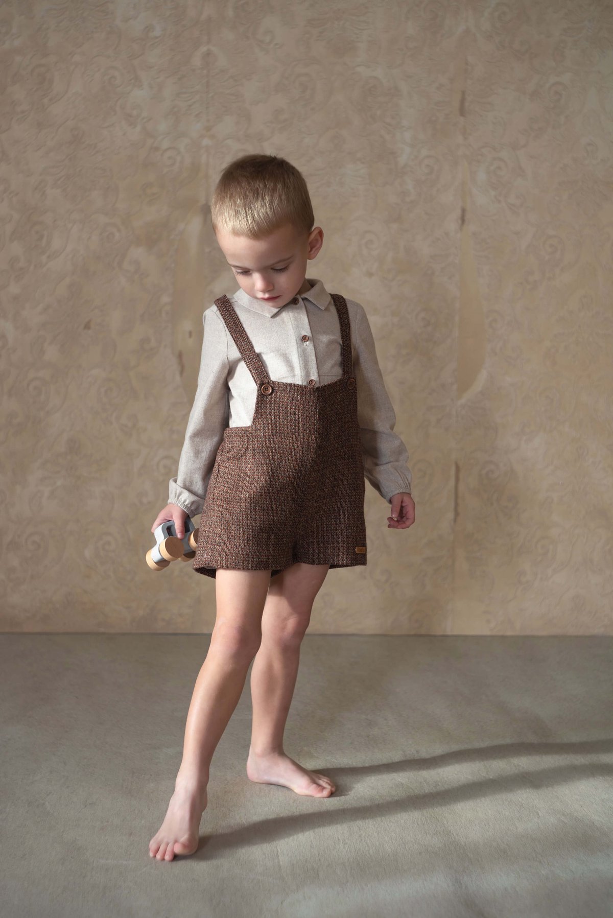 LAST1 / 12-18m 】Popelin - burgundy woollen sh