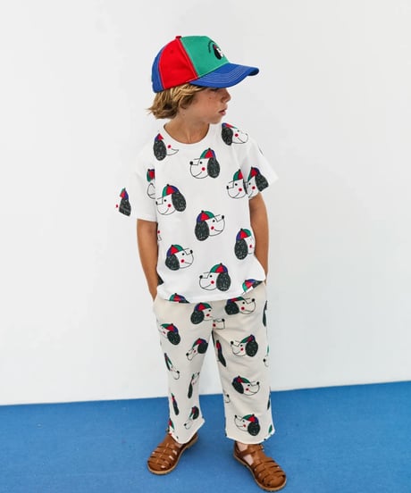 Weekend House Kids - kids happy dog all over t-shirt - white