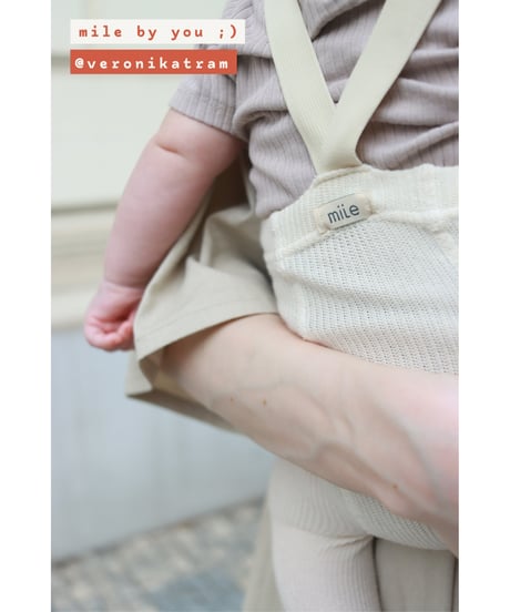 【 LAST1 / 0-3m 】mile - tights with braces - creamy