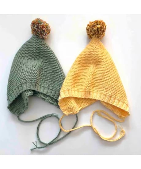 babytoly - rainbow pompom bonnets