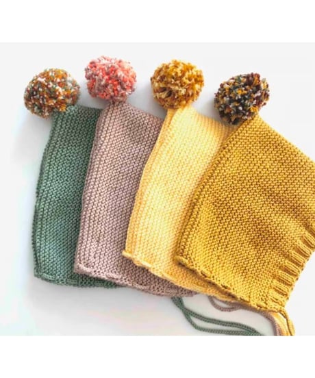 babytoly - rainbow pompom bonnets