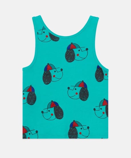 Weekend House Kids - kids happy dog tank t-shirt - green