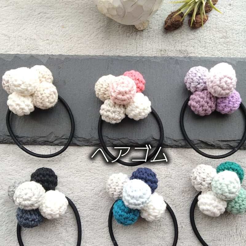 Handmade ポンポンヘアゴム kids jellyfish ミント Handmade ポンポンヘアゴム kids jellyfish ミント