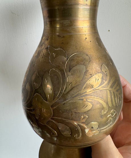 Brass Flower Vase/Peacock