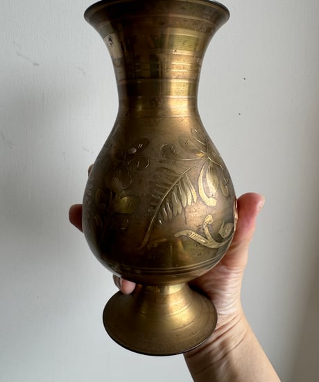 Brass Flower Vase/Peacock