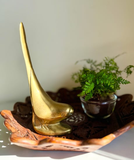 Brass Bird Stature
