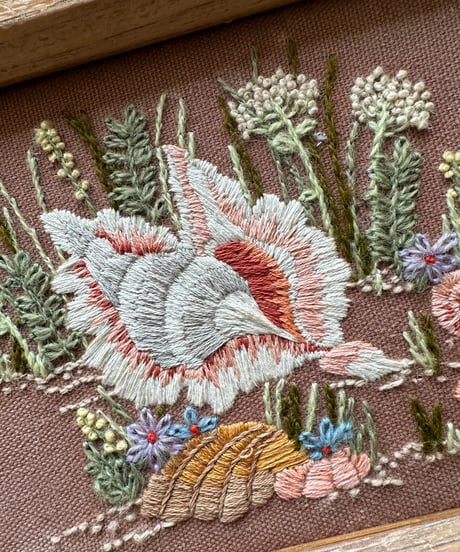 Framed Embroidery/Seashells