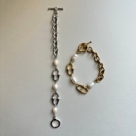 淡水パール × Chain Bracelet / stainless