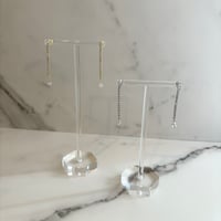 Straight & drop bijou pierce / silver925