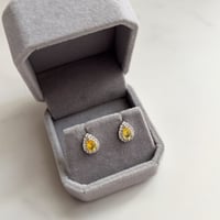 Drop yellow zircon pierce / silver925