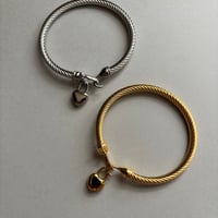 Heart charm bangle / stainless