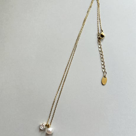Pearl & Stone Necklace / stainless